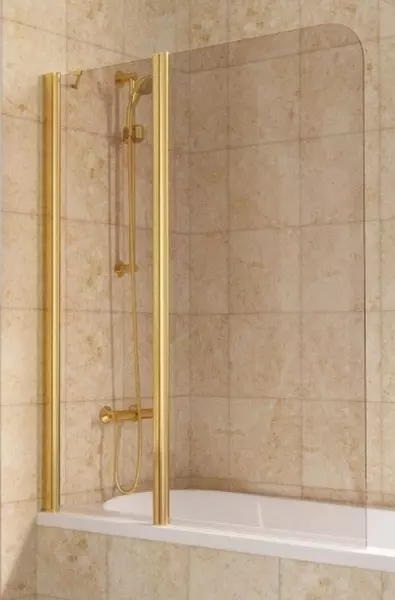 Шторка на ванну стеклянная Vegas Glass E2V Lux ST 125150 бронзазолото глянцевое левая 51385₽