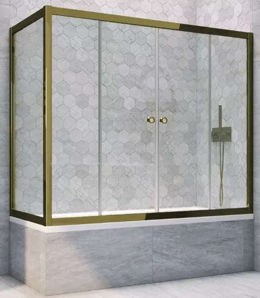 

Шторка на ванну стеклянная «Vegas Glass» Z2V+ZVF Tur Novo 150/90 прозрачная/бронза универсальная