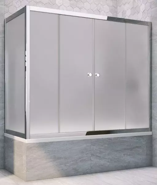 

Шторка на ванну стеклянная «Vegas Glass» Z2V+ZVF Tur Novo 160/80 сатин/хром глянцевый универсальная