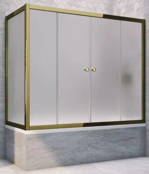 

Шторка на ванну стеклянная «Vegas Glass» Z2V+ZVF Tur Novo 160/80 сатин/бронза универсальная