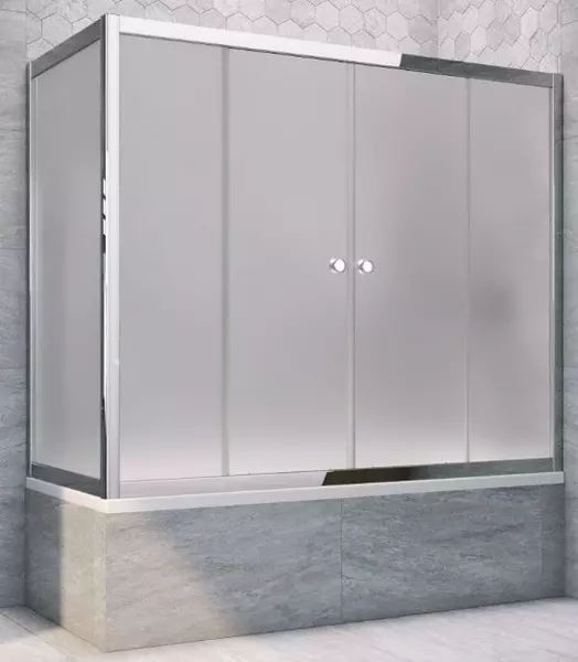 

Шторка на ванну стеклянная «Vegas Glass» Z2V+ZVF Tur Novo 160/85 сатин/хром глянцевый универсальная