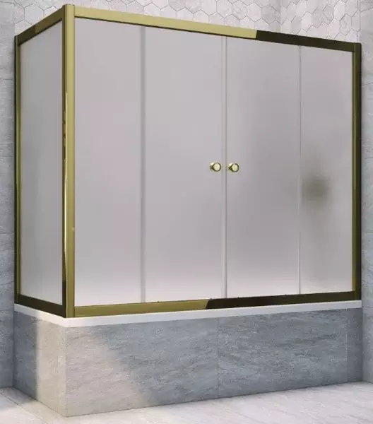 

Шторка на ванну стеклянная «Vegas Glass» Z2V+ZVF Tur Novo 160/85 сатин/бронза универсальная