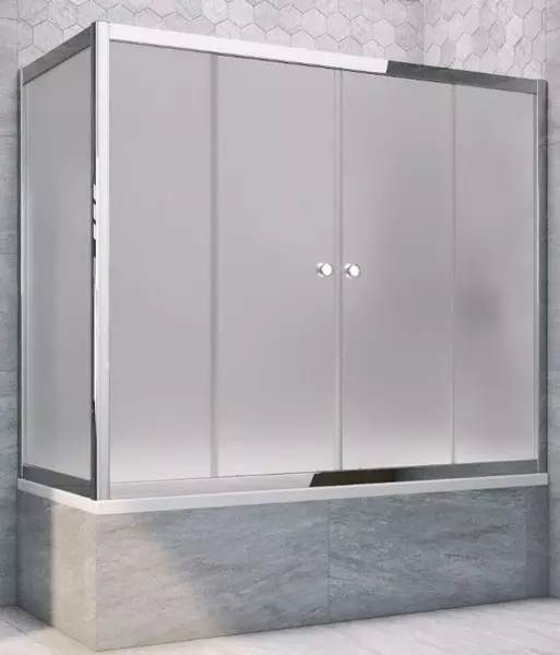 

Шторка на ванну стеклянная «Vegas Glass» Z2V+ZVF Tur Novo 170/70 сатин/хром глянцевый универсальная