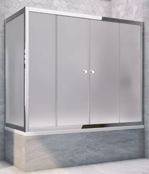 

Шторка на ванну стеклянная «Vegas Glass» Z2V+ZVF Tur Novo 170/75 сатин/хром глянцевый универсальная