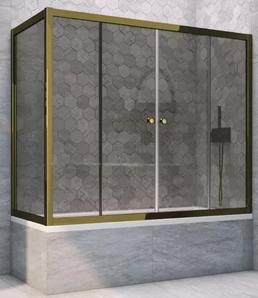 

Шторка на ванну стеклянная «Vegas Glass» Z2V+ZVF Tur Novo 170/75 графит/бронза универсальная