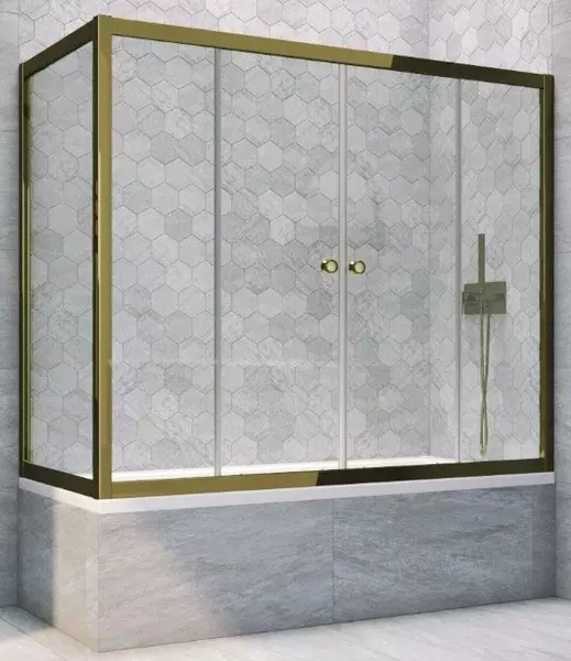 

Шторка на ванну стеклянная «Vegas Glass» Z2V+ZVF Tur Novo 170/75 Crystal vision/бронза универсальная