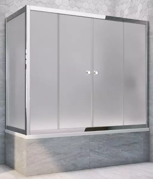 

Шторка на ванну стеклянная «Vegas Glass» Z2V+ZVF Tur Novo 170/85 сатин/хром глянцевый универсальная