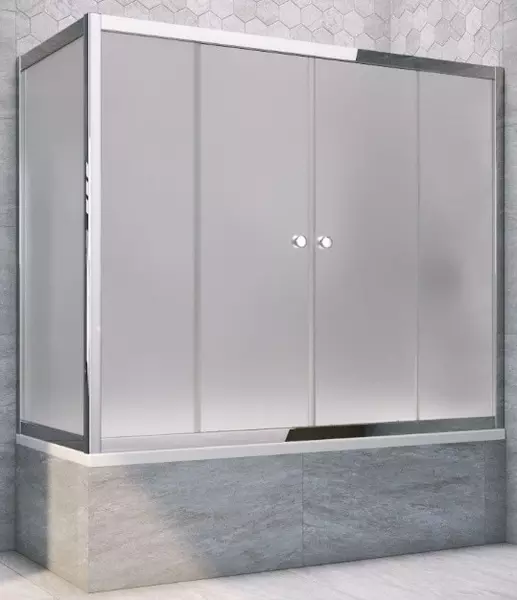 

Шторка на ванну стеклянная «Vegas Glass» Z2V+ZVF Tur Novo 180/70 сатин/хром глянцевый универсальная