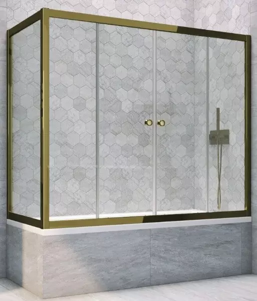 

Шторка на ванну стеклянная «Vegas Glass» Z2V+ZVF Tur Novo 180/70 Crystal vision/бронза универсальная