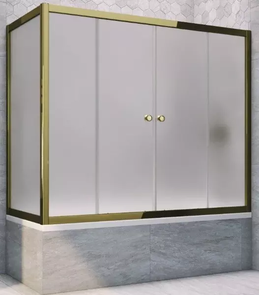 

Шторка на ванну стеклянная «Vegas Glass» Z2V+ZVF Tur Novo 180/75 сатин/бронза универсальная