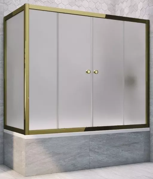 

Шторка на ванну стеклянная «Vegas Glass» Z2V+ZVF Tur Novo 180/80 сатин/бронза универсальная