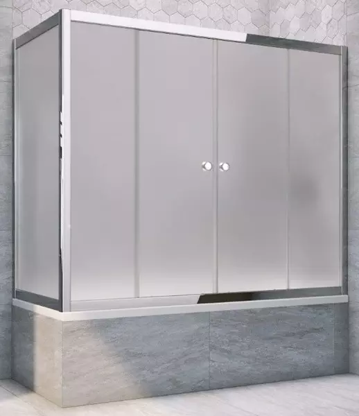 

Шторка на ванну стеклянная «Vegas Glass» Z2V+ZVF Tur Novo 180/85 сатин/хром глянцевый универсальная