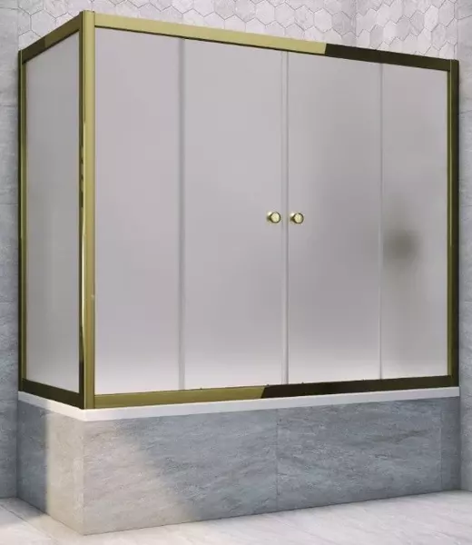 

Шторка на ванну стеклянная «Vegas Glass» Z2V+ZVF Tur Novo 180/85 сатин/бронза универсальная