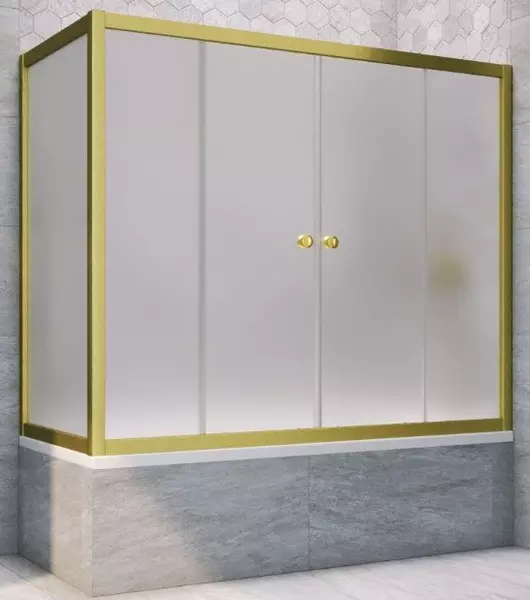 

Шторка на ванну стеклянная «Vegas Glass» Z2V+ZVF Novo 160/80 сатин/золото матовое универсальная