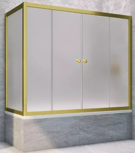 

Шторка на ванну стеклянная «Vegas Glass» Z2V+ZVF Novo 170/80 сатин/золото матовое универсальная