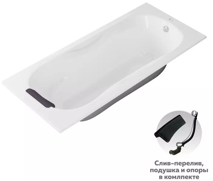 

Ванна чугунная «Owl 1975» Bjorn 170/75 с подголовником с ножками с сифоном белая