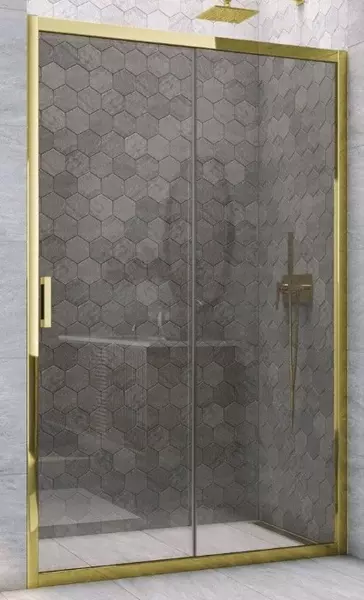 

Душевая дверь «Vegas Glass» ZP TUR Novo 135/200 графит/золото глянцевое универсальная