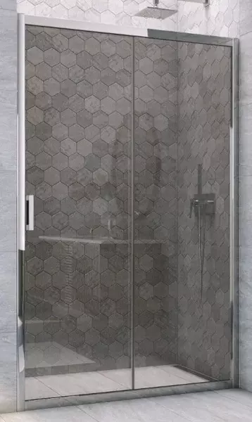 

Душевая дверь «Vegas Glass» ZP TUR Novo 145/200 графит/хром глянцевый универсальная