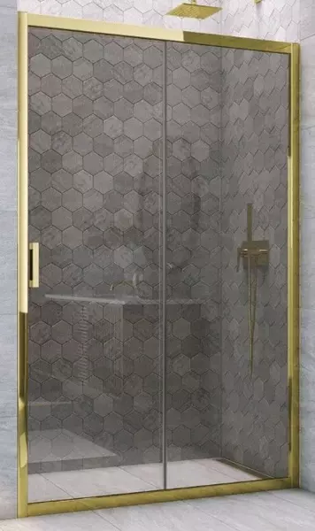 

Душевая дверь «Vegas Glass» ZP TUR Novo 145/200 графит/золото глянцевое универсальная