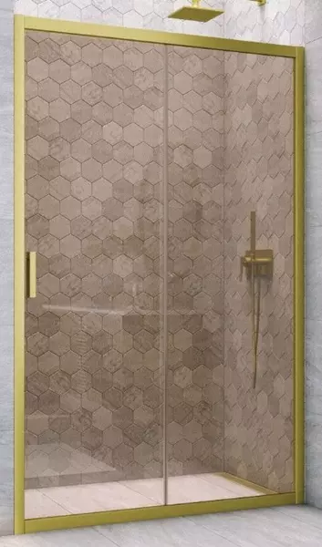 

Душевая дверь «Vegas Glass» ZP Novo h2000 100/200 бронза/золото матовое универсальная