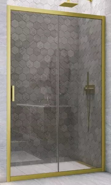

Душевая дверь «Vegas Glass» ZP Novo h2000 120/200 графит/золото матовое универсальная