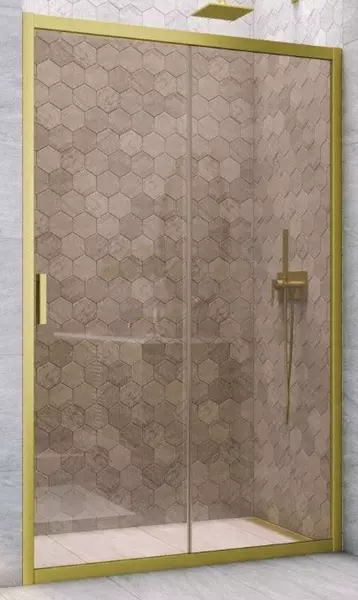 

Душевая дверь «Vegas Glass» ZP Novo h2000 120/200 бронза/золото матовое универсальная