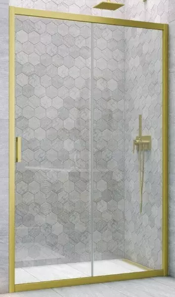 

Душевая дверь «Vegas Glass» ZP Novo h2000 120/200 Crystal vision/золото матовое универсальная