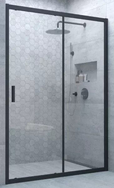 

Душевая дверь «Vegas Glass» ZP Novo h2000 125/200 прозрачная/чёрная матовая универсальная