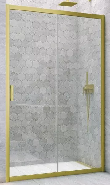 

Душевая дверь «Vegas Glass» ZP Novo h2000 125/200 прозрачная/золото матовое универсальная