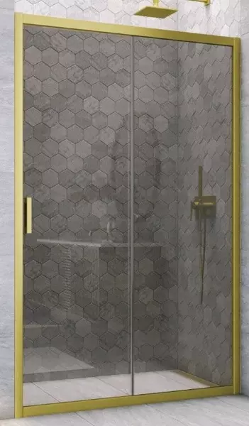 

Душевая дверь «Vegas Glass» ZP Novo h2000 125/200 графит/золото матовое универсальная