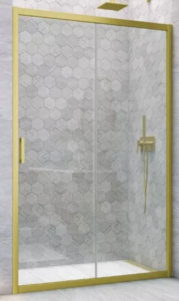 

Душевая дверь «Vegas Glass» ZP Novo h2000 125/200 Crystal vision/золото матовое универсальная