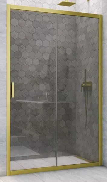 

Душевая дверь «Vegas Glass» ZP Novo h2000 130/200 графит/золото матовое универсальная