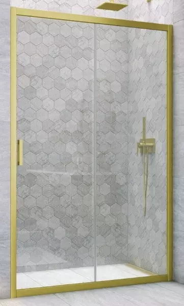 

Душевая дверь «Vegas Glass» ZP Novo h2000 130/200 Crystal vision/золото матовое универсальная