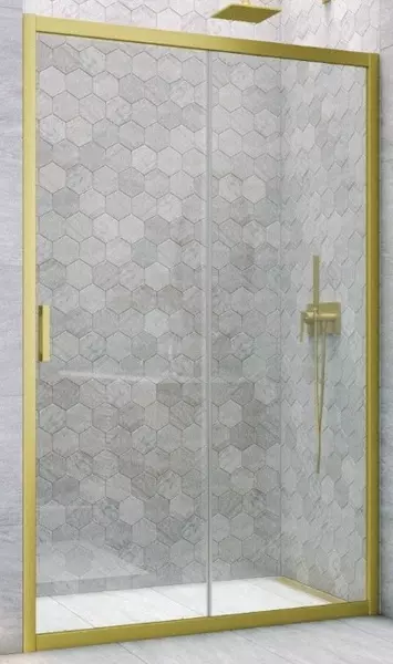 

Душевая дверь «Vegas Glass» ZP Novo h2000 135/200 Crystal vision/золото матовое универсальная