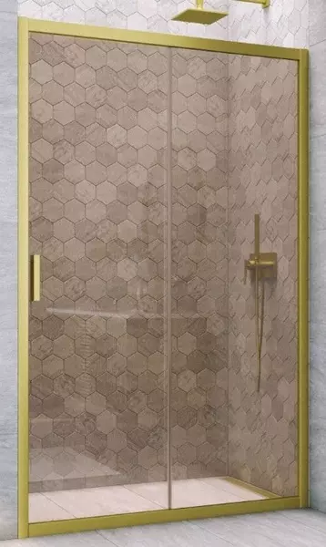 

Душевая дверь «Vegas Glass» ZP Novo h2000 150/200 бронза/золото матовое универсальная