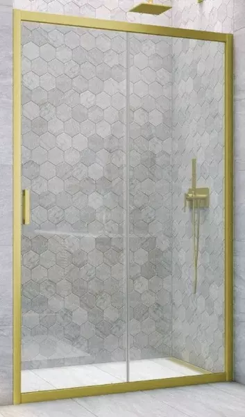 

Душевая дверь «Vegas Glass» ZP Novo h2000 155/200 прозрачная/золото матовое универсальная