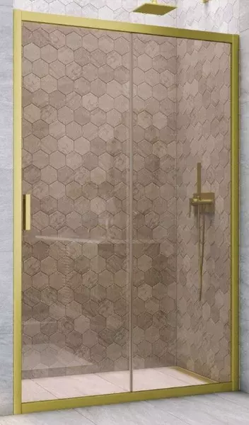 

Душевая дверь «Vegas Glass» ZP Novo h2000 155/200 бронза/золото матовое универсальная