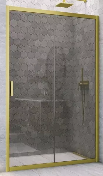 

Душевая дверь «Vegas Glass» ZP Novo h2000 160/200 графит/золото матовое универсальная