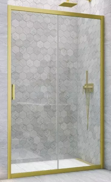

Душевая дверь «Vegas Glass» ZP Novo h2000 160/200 Crystal vision/золото матовое универсальная