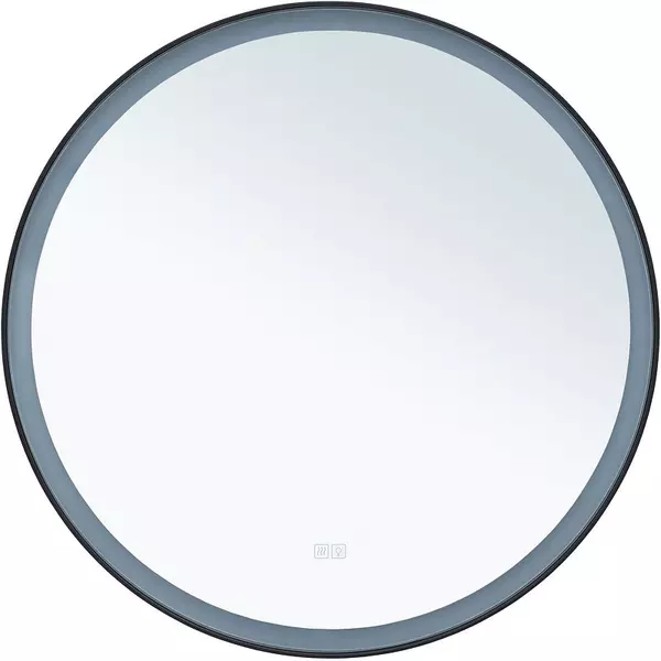 Зеркало Aquanet Тренд D 80 с подсветкой и подогревом чёрное 27108₽