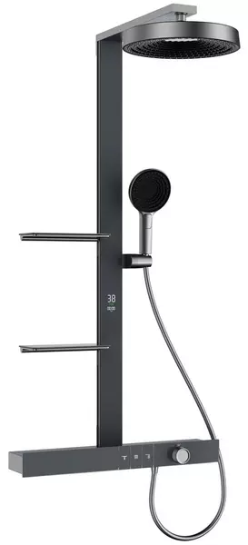

Душевая система «Black & White» Gravity GH-9005-GM с термостатом оружейная сталь