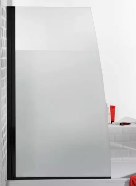 Шторка на ванну стеклянная «Jacob Delafon» E4933-BL 80/145 матовая/чёрная левая