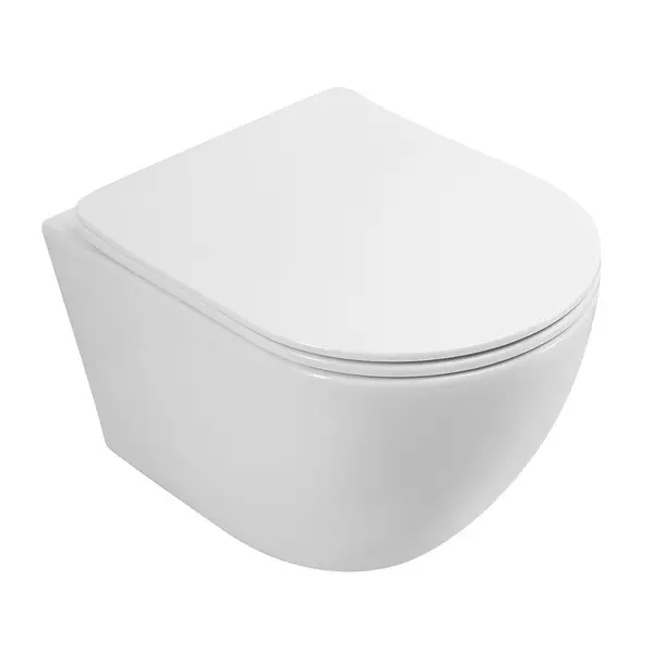 

Подвесной унитаз безободковый «Art&Max» Sanremo AM026CHR/SC белый с сиденьем дюропласт с микролифтом белое