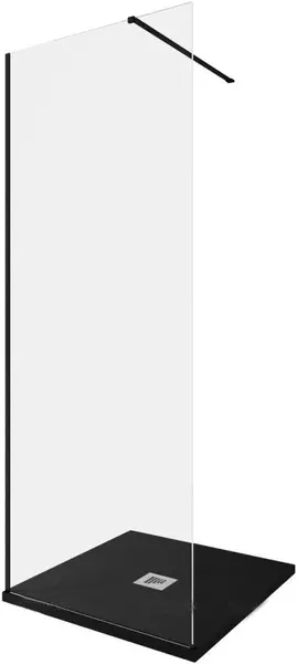 

Душевая перегородка «Allen Brau» Infinity 1 Walk in 80/200 прозрачная/чёрная брашированная универсальная