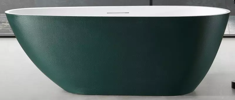 

Ванна из искусственного камня «Abber» Dortmund AM9911MBG 170/75 с ножками с сифоном белая/зелёная матовая