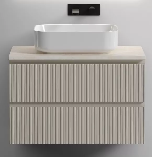 

Тумба с раковиной и столешницей «Sancos» Snob T 80 подвесная Beige Soft