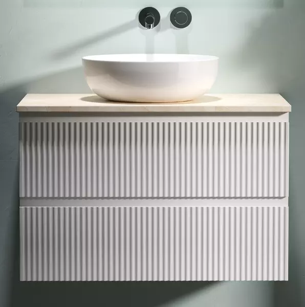 

Тумба с раковиной и столешницей «Sancos» Snob R 80 подвесная Bianco
