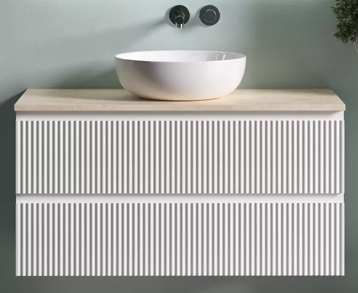 

Тумба с раковиной и столешницей «Sancos» Snob R 100 подвесная Bianco