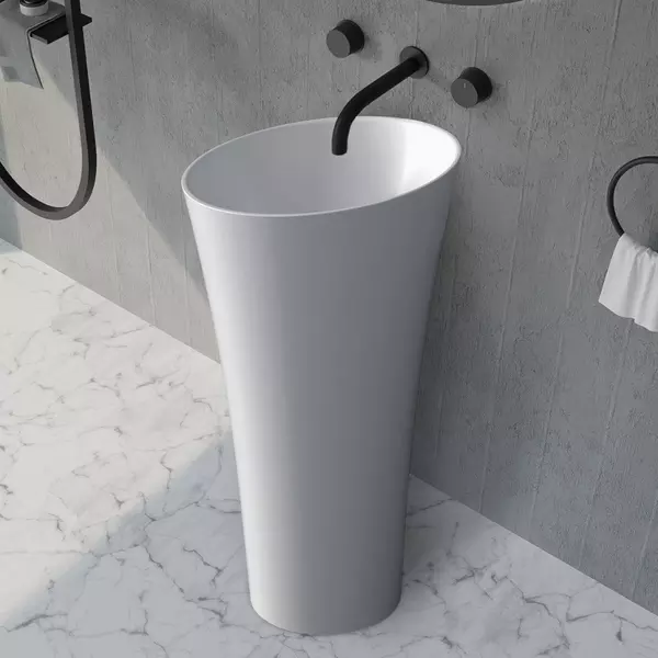 

Раковина «Abber» Stein 50/50 AS2509-H искусственный камень белый матовый с донным клапаном