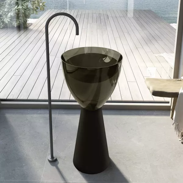 

Раковина «Abber» Kristall 45/45 AT2703Black-Vesuvian полиэфирная смола черный/оливковый с донным клапаном